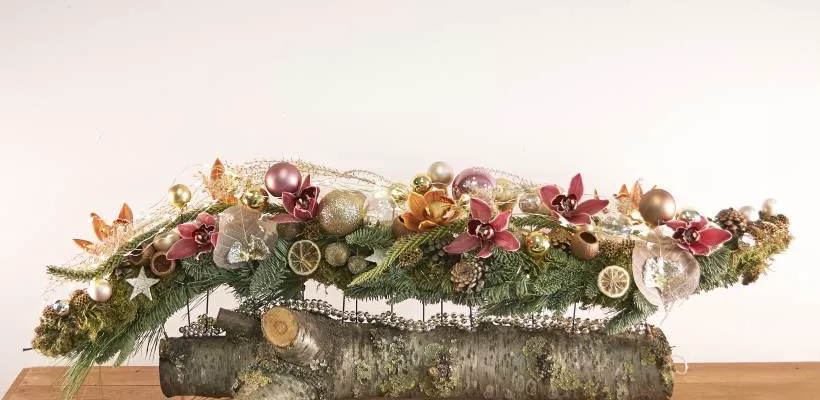 Natuurlijke kersttafelguirlande