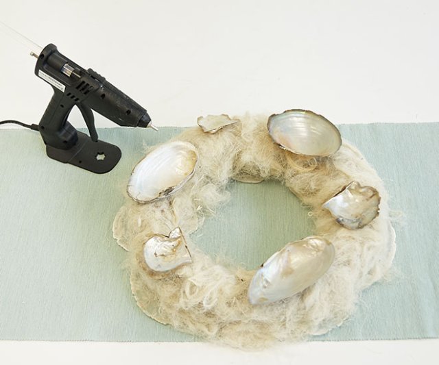 Zomerse schelpenkrans DIY