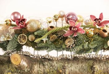 Natuurlijke kersttafelguirlande