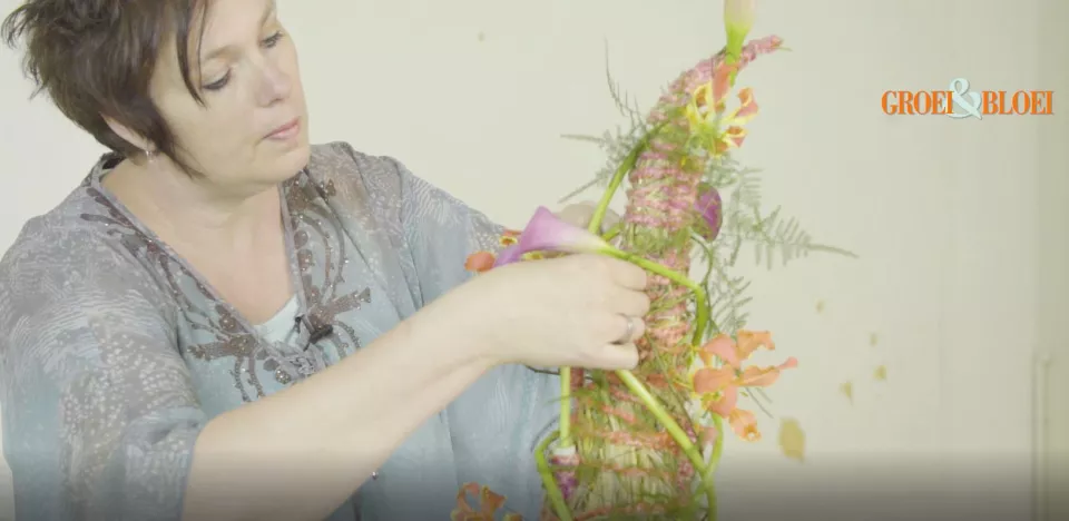 Afbeelding Herfststuk met stro en Gloriosa (video)