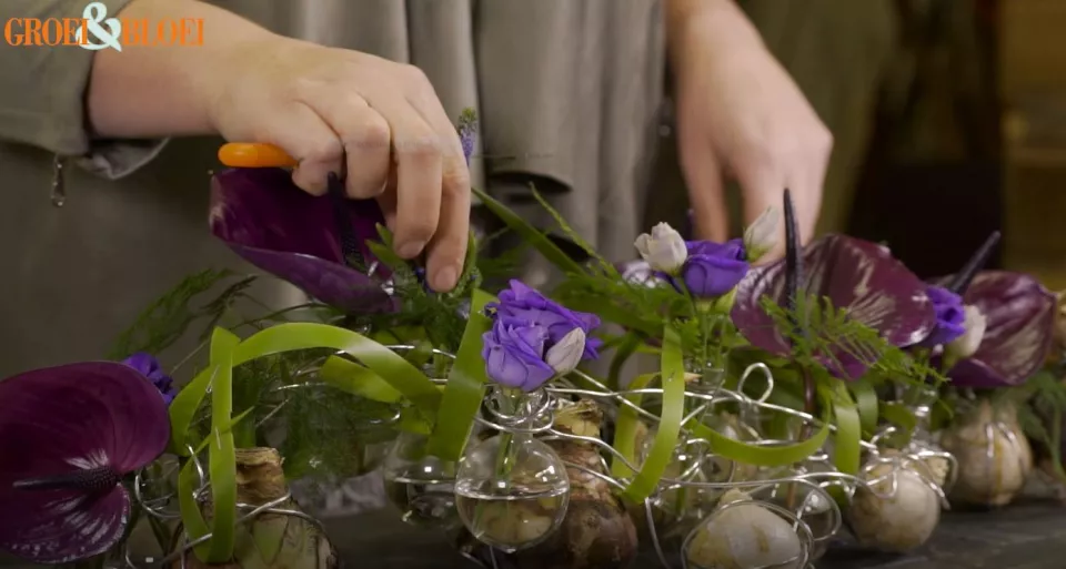 Afbeelding Sierlijke slinger met bollen (video)