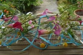 Zomers tafelstuk met kippengaas