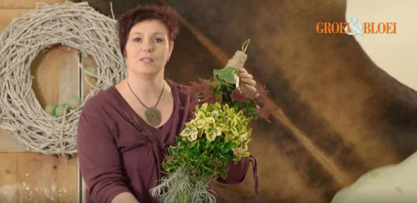 Hangend winterstuk met materiaal uit eigen tuin (video)