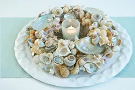 Zomerse schelpenkrans DIY