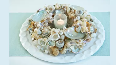 Zomerse schelpenkrans DIY
