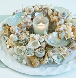 Zomerse schelpenkrans DIY