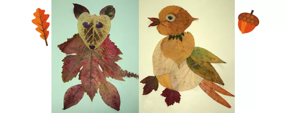 Afbeelding Dieren maken van herfstblaadjes