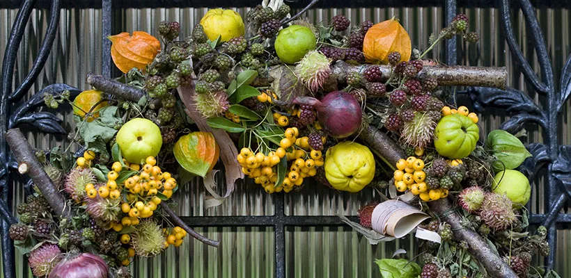 Nazomerkrans met lampionnetjes