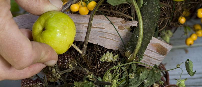 Nazomerkrans met lampionnetjes