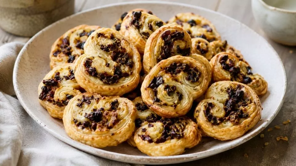 Afbeelding Hartige palmiers met zongedroogde tomaatjes en rozemarijn