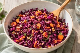 Recept: rode koolsalade met vijgen, peterselie en munt