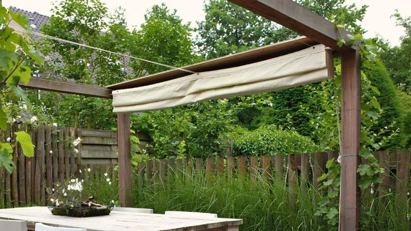 Pergola met schaduwdoek zelf maken