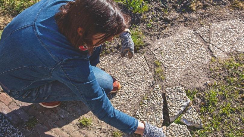 Katja koppelt haar regenpijp af en maakt van haar tuin een regenspons